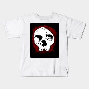 Dark and Gritty Neanderthal Skull Caveman Kids T-Shirt